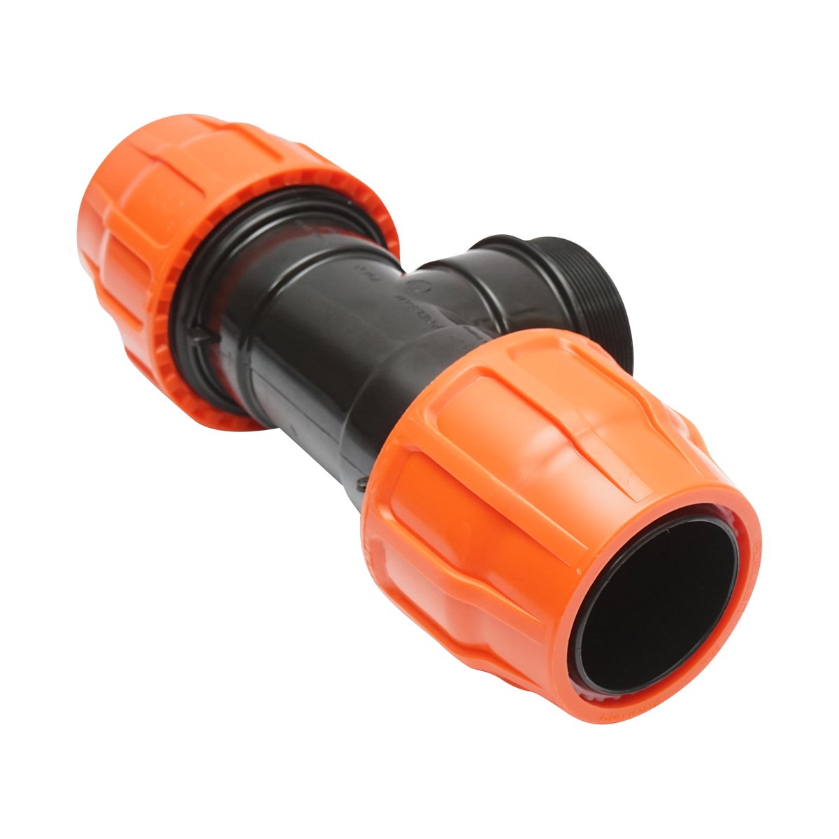 Teu egal compresiune Layflat cu filet exterior D3x3x3 toll PN6 pentru sisteme irigatii